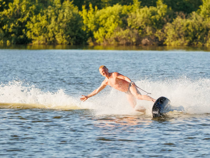 Water skier on the open water